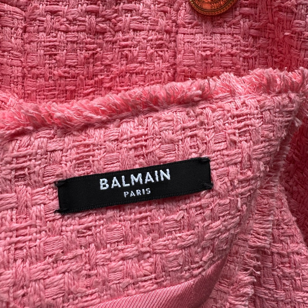 Balmain Pink A-Line Skirt with Gold Buttons - Picture 5 of 8